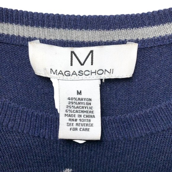 MAGASCHONI FOURTH OF JULY Intarsia Star Cashmere Blend Crew Neck Sweater - Picture 5 of 5